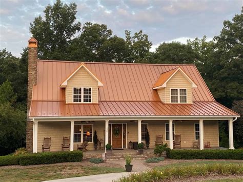 pictures of houses with copper colored metal roofs|copper look metal roofing panels.